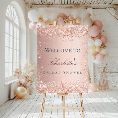 rose gold confetti welcome foam board