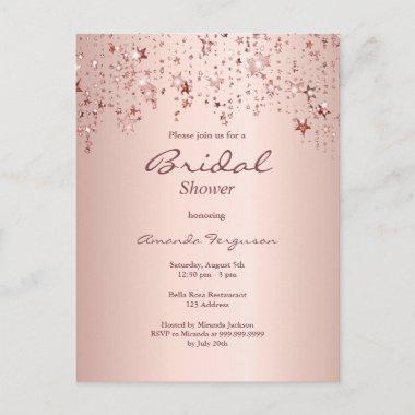 Bridal shower rose gold dripping stars invitation postInvitations