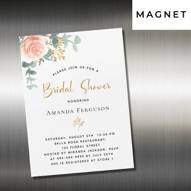 Bridal Shower rose gold eucalyptus greenery luxury Magnetic Invitations
