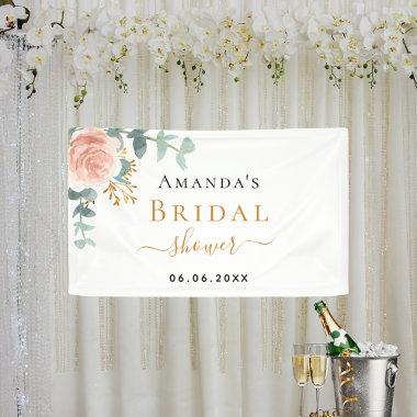 Bridal Shower rose gold floral eucalyptus elegant Banner