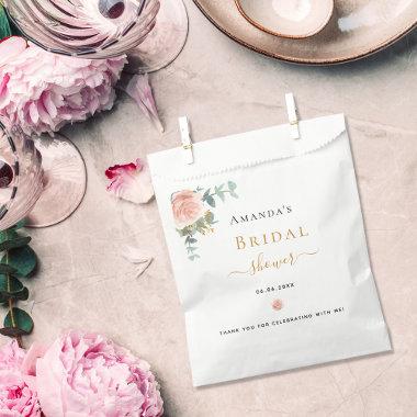 rose gold floral eucalyptus elegant favor bag