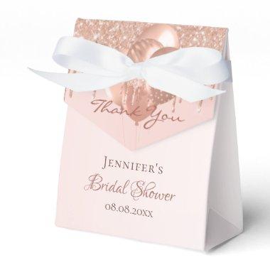 Bridal Shower rose gold glitter drips thank you Favor Boxes