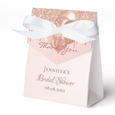 rose gold glitter drips thank you Favor Boxes