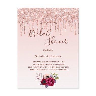 rose gold glitter pink invitation Post