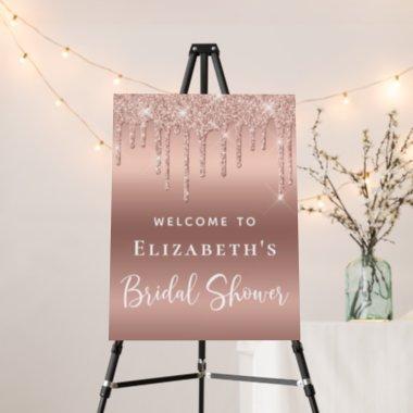 Bridal Shower Rose Gold Glitter Welcome Foam Board
