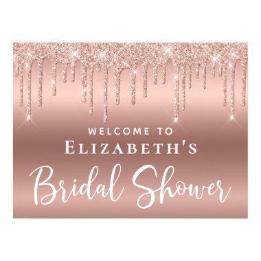 Rose Gold Glitter Welcome Poster