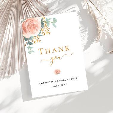 Bridal Shower rose gold greenery thank you Invitations