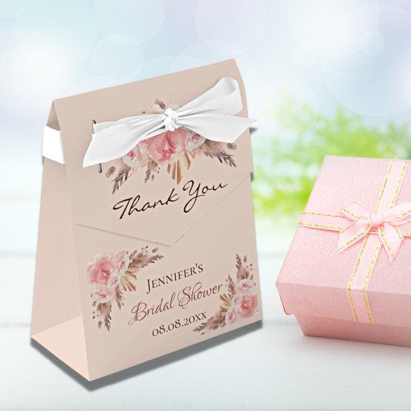 Bridal Shower rose gold pampas floral thank you Favor Box