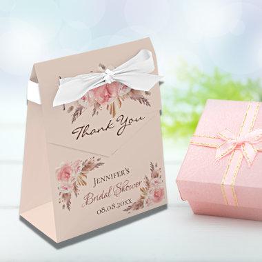 Bridal Shower rose gold pampas floral thank you Favor Boxes
