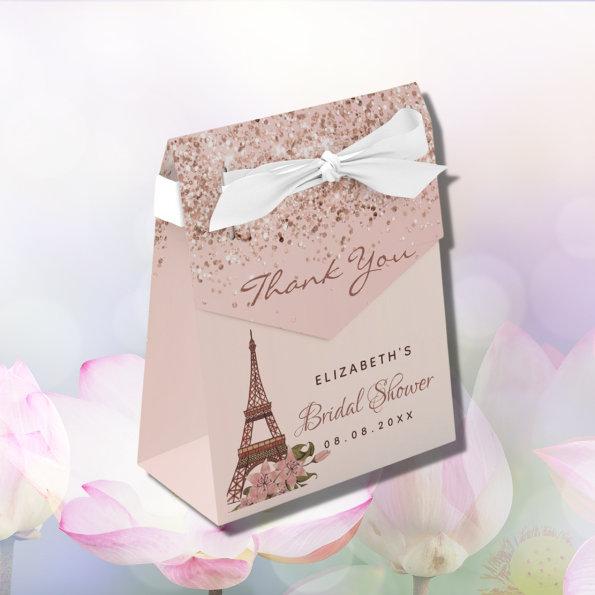 Bridal Shower rose gold Paris thank you Favor Box