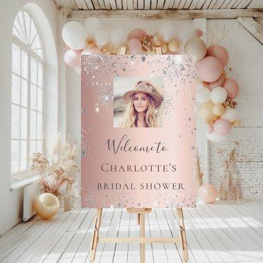 rose gold photo silver sparkles Foam Board