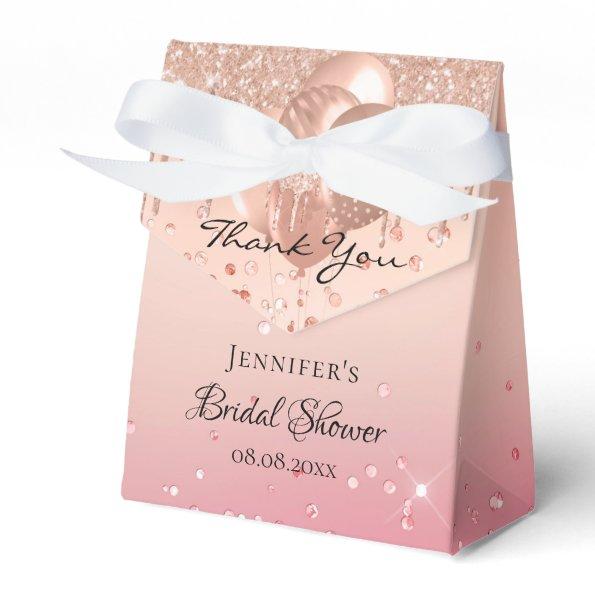 Bridal Shower rose gold pink balloon thank you Favor Box