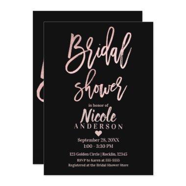 Rose Gold Pink Foil Modern Script