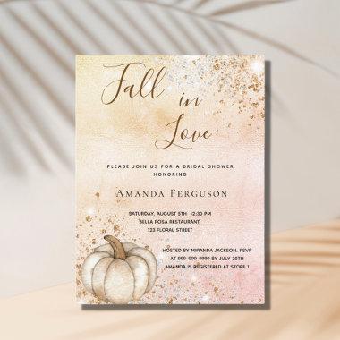 Bridal shower rose gold rustic pumpkin fall love invitation postInvitations