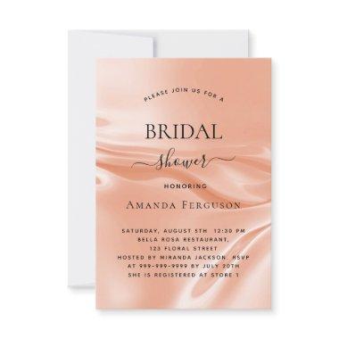 Bridal shower rose gold satin silk Invitations