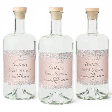 rose gold silver mr mrs liquor bottle label