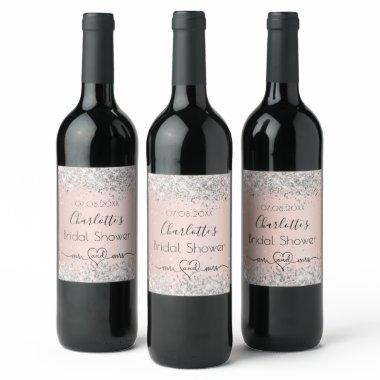 rose gold silver mr mrs wine label