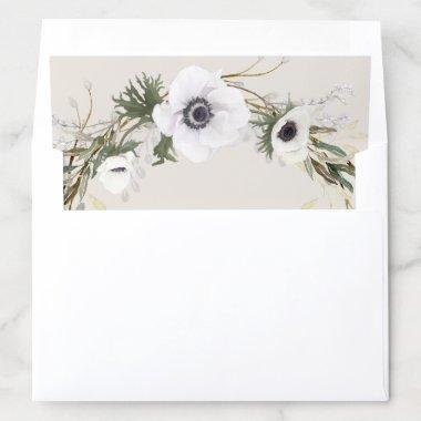 Rustic Anemone Twig Fern Eucalyptus Envelope Liner