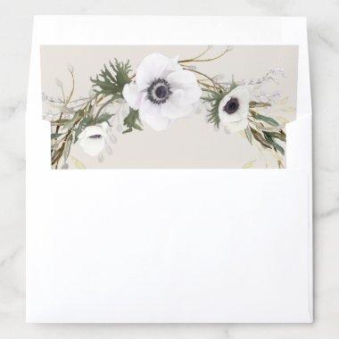 Bridal Shower Rustic Anemone Twig Fern Eucalyptus Envelope Liner