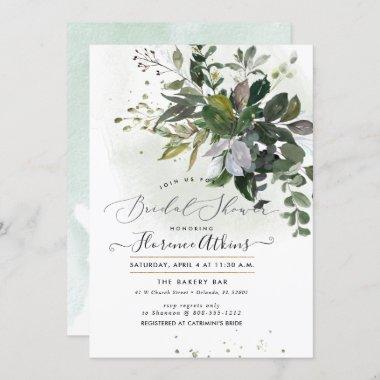 Bridal Shower Rustic Blue Gum Eucalyptus Invitations