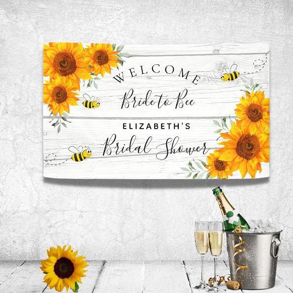 Bridal Shower rustic wood sunflowers bride to bee Banner