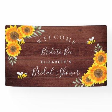 Bridal Shower rustic wood sunflowers bride to bee Banner