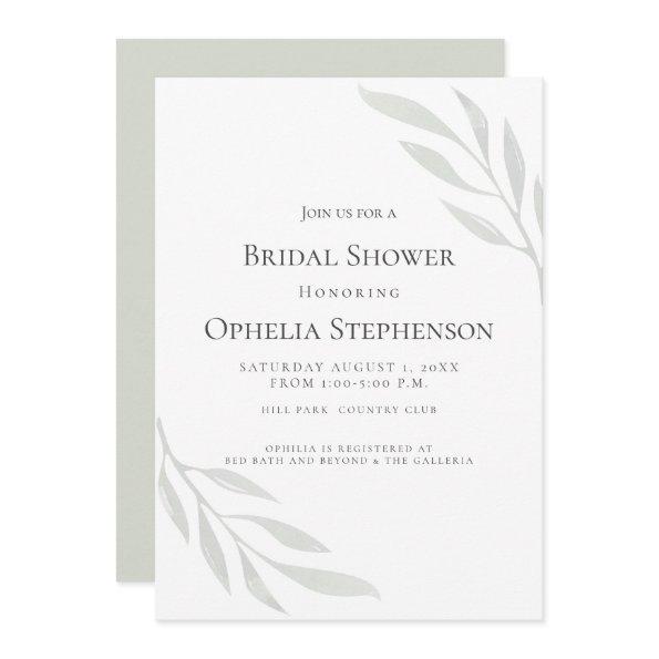 | Sage Green Olive Branch Watercolor