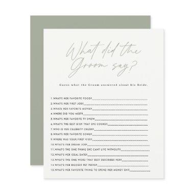sage green what did the groom say