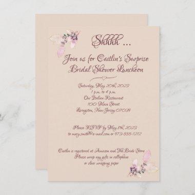 Bridal Shower, Salmon Watercolor Invitations