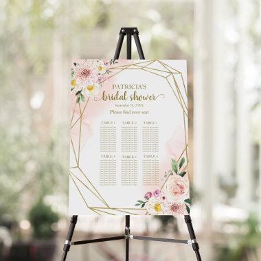 Seating Chart - Blush Pink Floral Foam Board
