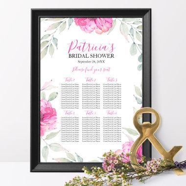 Bridal Shower Seating Chart Boho Watercolor Flower