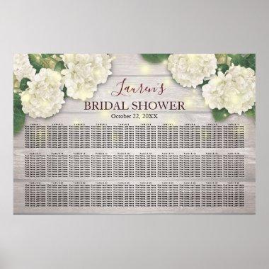 Bridal Shower Seating Chart Flowers Lights Wood