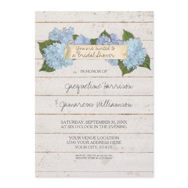 Shiplap Wooden Board Blue Hydrangea