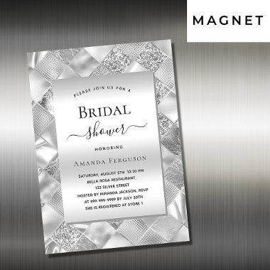 Bridal Shower silver elegant luxury Magnetic Invitations