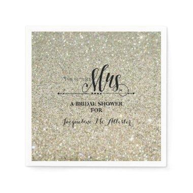 Bridal Shower Silver Glitter Future Mrs. Modern Napkins