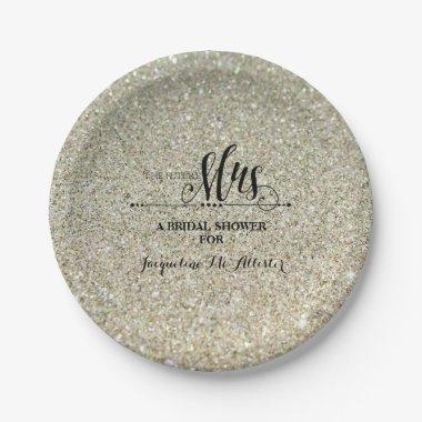 Silver Glitter Future Mrs. Party Paper Plates