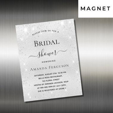Bridal shower silver glitter Invitations magnet