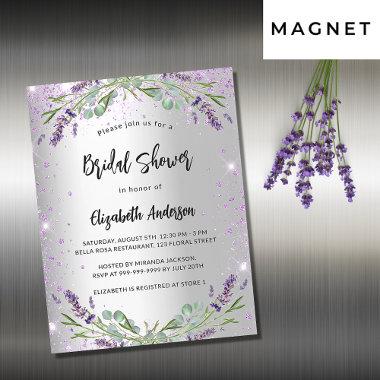 Bridal Shower silver lavender eucalyptus luxury Magnetic Invitations