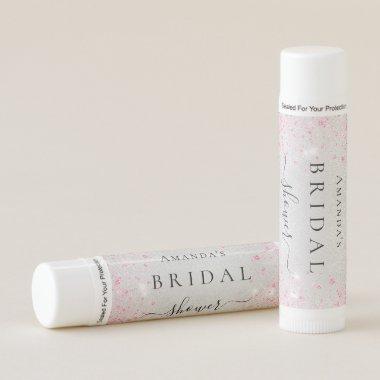 silver pink glitter monogram name Lip Balm