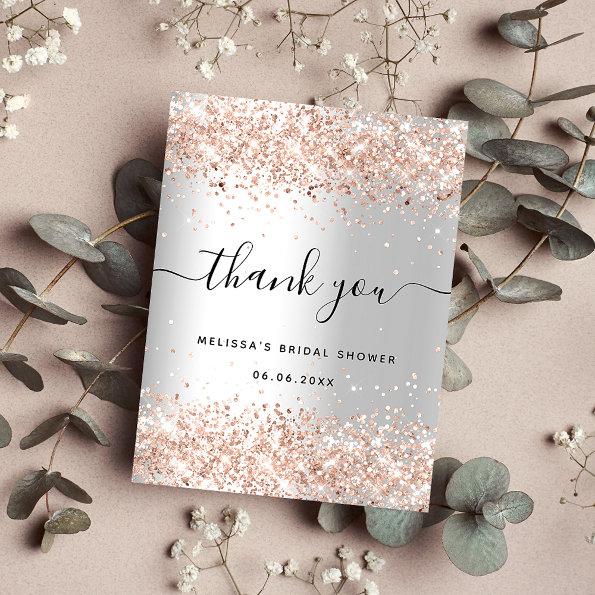 Bridal Shower silver rose budget thank you Invitations Flyer