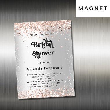 Bridal shower silver rose gold luxury magnetic Invitations