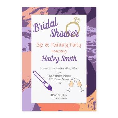 Bridal Shower Sip and Painting Party Invitations