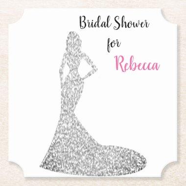 Bridal Shower Sparkle & Shine Paper Coaster