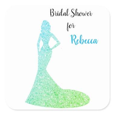 Bridal Shower Sparkle & Shine Square Sticker