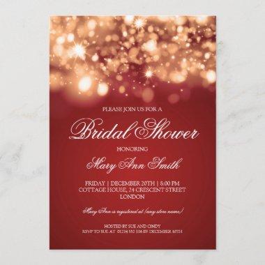 Bridal Shower Sparkling Lights Gold Invitations