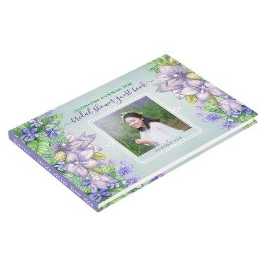 Bridal Shower Spring Wedding Violets Your Photo Guest Book