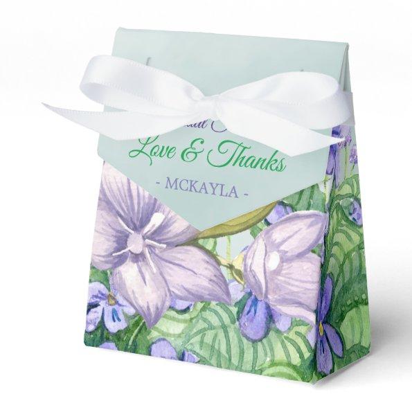 Bridal Shower Spring Wedding Watercolor Violets Favor Box