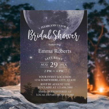 Bridal Shower Summer Starry Night Sky with Moon Invitations