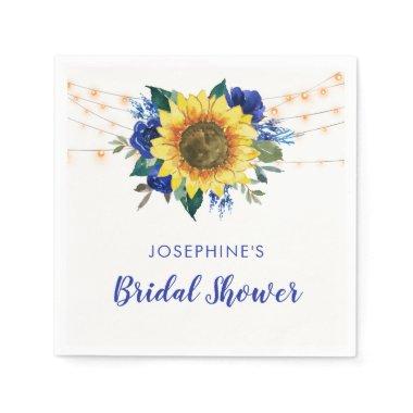Bridal Shower Sunflower Blue Roses Napkins