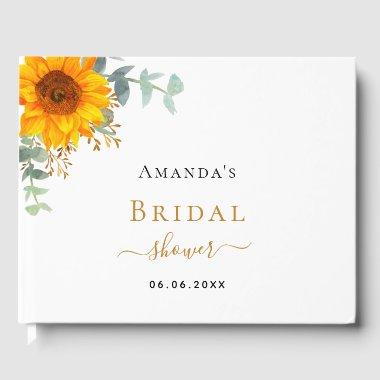 sunflower eucalyptus rustic name Guest Book
